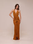 Draped Viscose Long Halter Dress