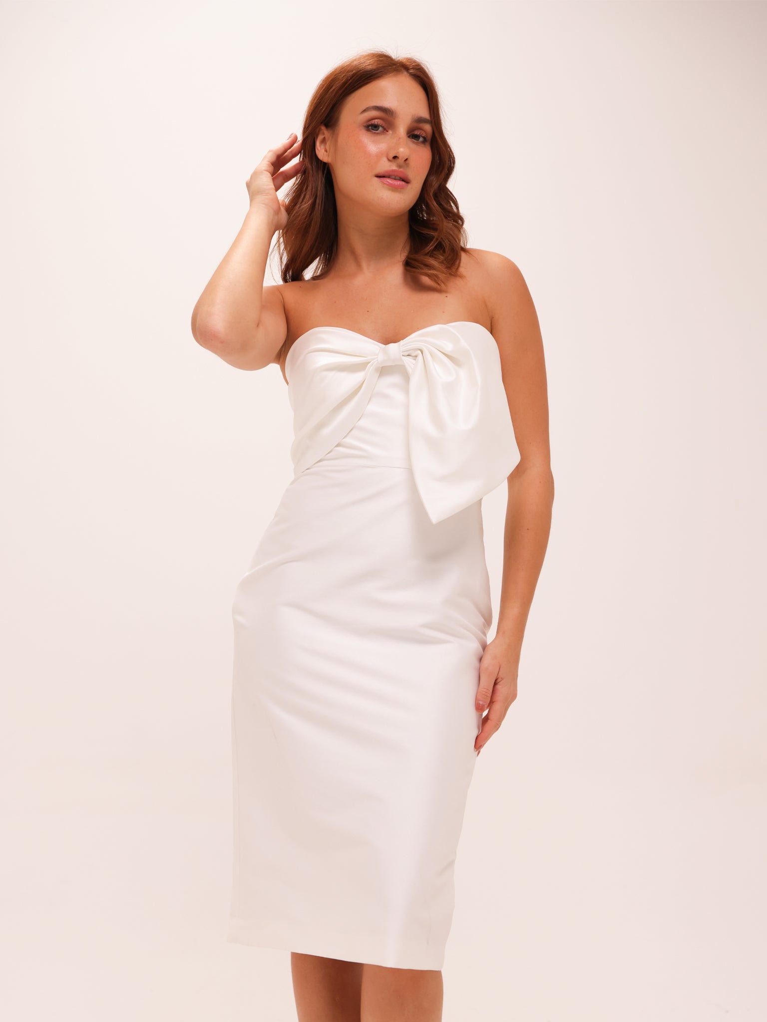 Strapless Front Bow Cocktail Dress