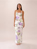 Bay Halter Neck Gathered Dress in Garden Party