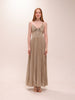 Pleated Metallic Maxi Dress