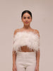 Ostrich Feather Bandeau Top White