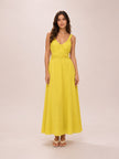 Viscose-Linen Cut-Out Maxi Dress