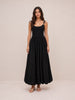 Mixed Media Bubble-Hem Maxi Dress