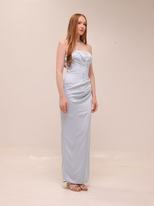 Strapless Corset Column Gown
