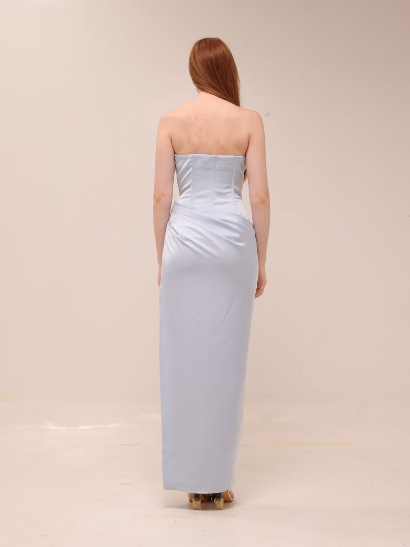 Strapless Corset Column Gown