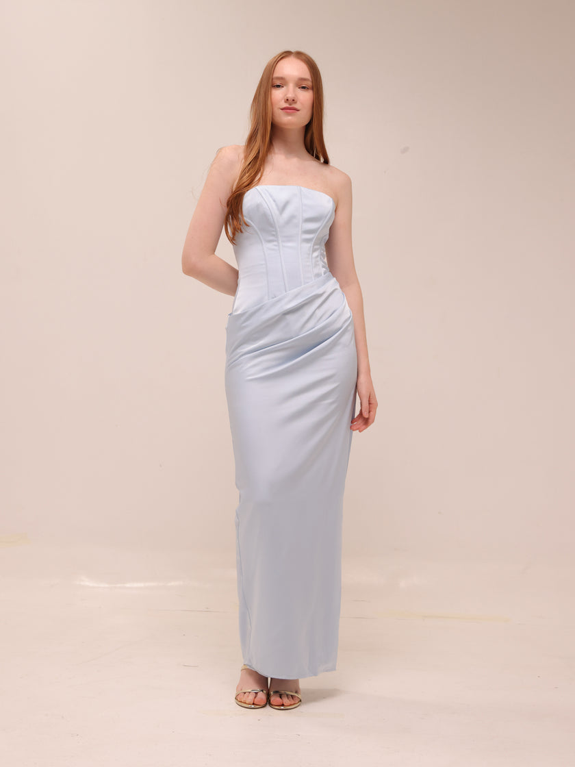 Strapless Corset Column Gown