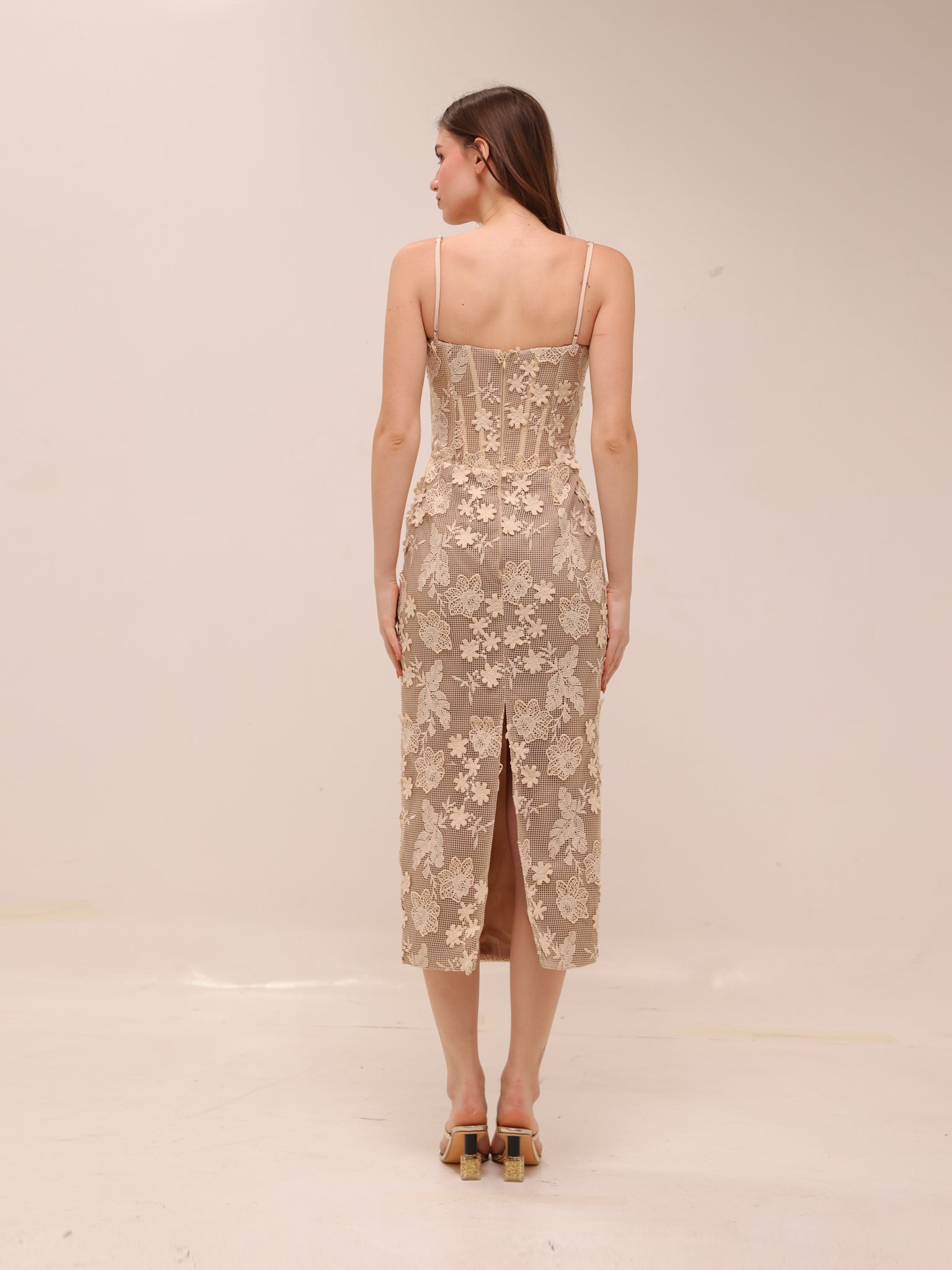 Lace Corset Midi Dress