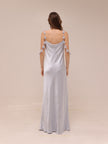 Silk Slip Maxi Dress in Ice Blue