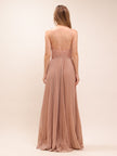 Rosé Shimmer Pleated Maxi