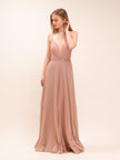 Rosé Shimmer Pleated Maxi
