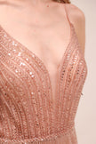 Rosé Shimmer Pleated Maxi