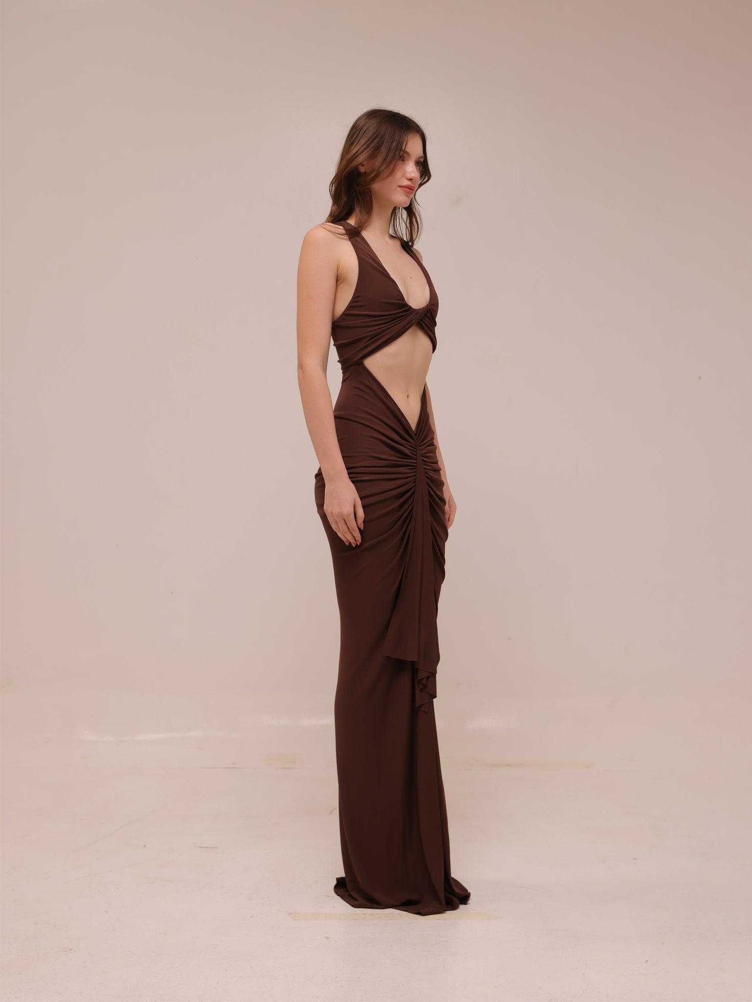 Vivenda Drape Front Dress