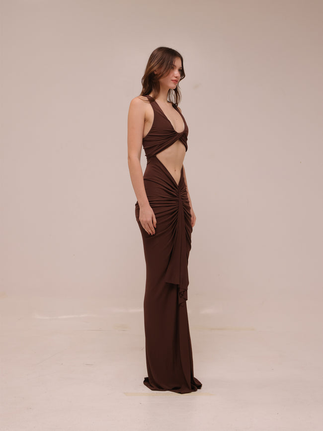 Vivenda Drape Front Dress