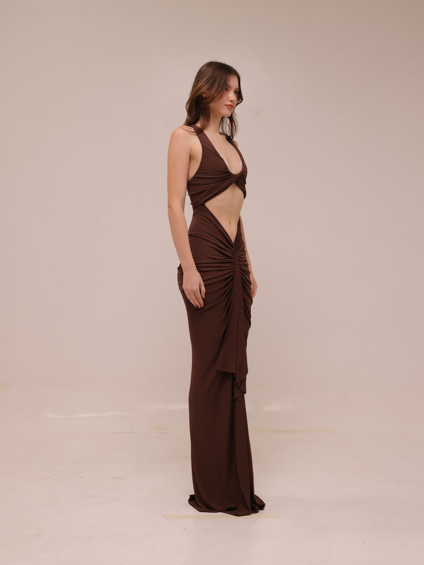 Vivenda Drape Front Dress