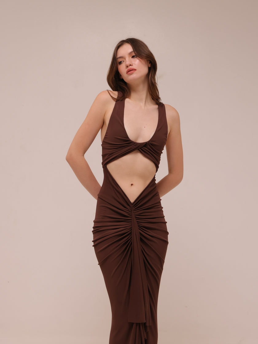 Vivenda Drape Front Dress