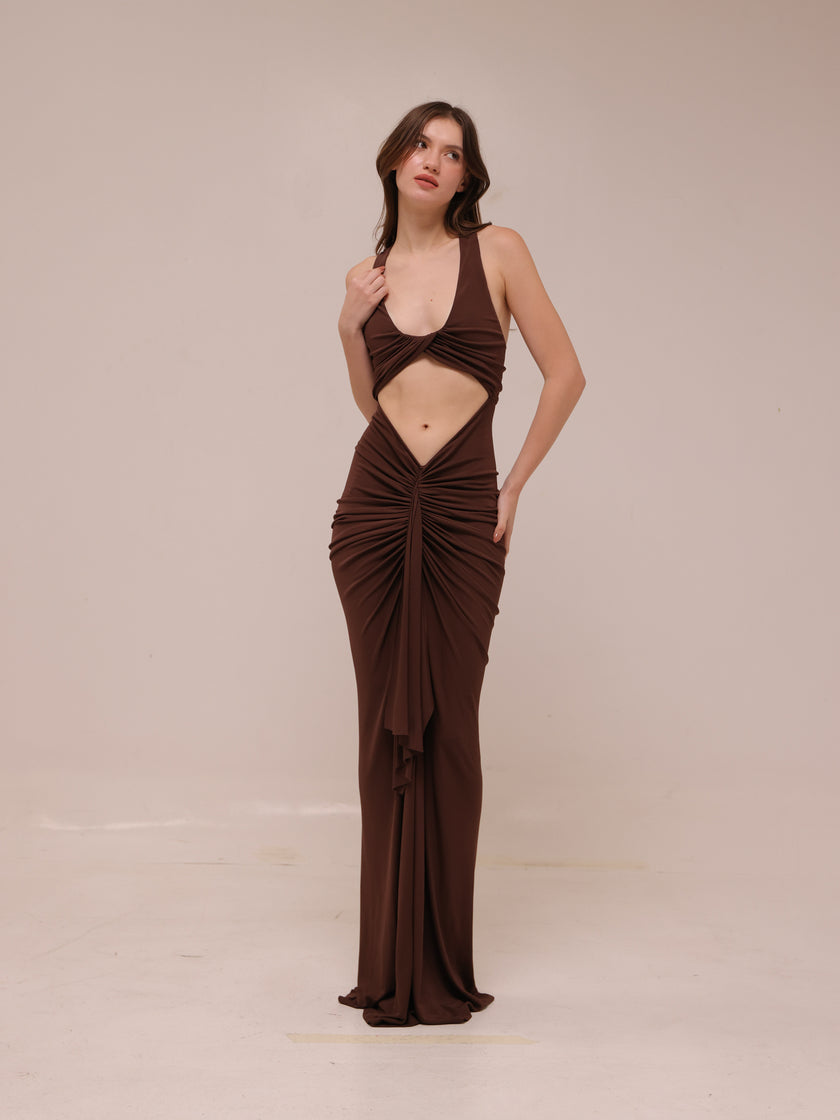 Vivenda Drape Front Dress