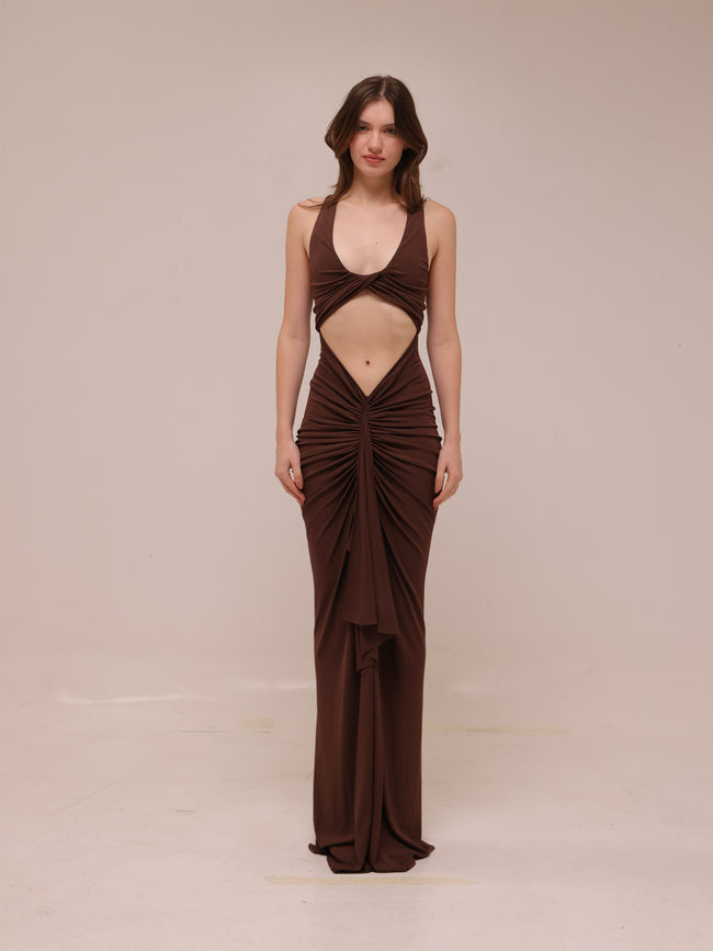 Vivenda Drape Front Dress