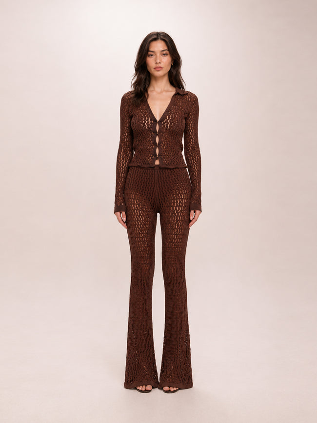 Open-Knit Long Sleeve and Pants