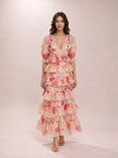 Embellished Floral Cotton And Silk Maxi Dress