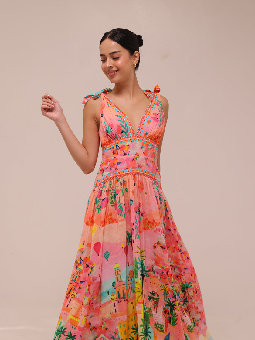 Tie Shoulder Dress Sister Sunset