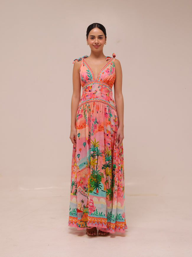 Tie Shoulder Dress Sister Sunset
