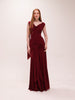 The Solène Drape Maxi Dress in Red