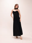 Muse Mesh Halter Gown in Black