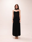 Muse Mesh Halter Gown in Black