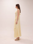 The Solène Drape Maxi Dress in Yellow