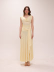 The Solène Drape Maxi Dress in Yellow