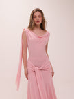 The Solène Drape Maxi Dress in Pink