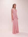 The Solène Drape Maxi Dress in Pink