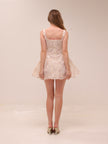Rosette Tulle Mini Dress Pink