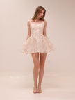 Rosette Tulle Mini Dress Pink