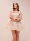 Rosette Tulle Mini Dress Pink