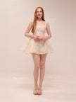 Rosette Tulle Mini Dress Cream