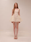 Rosette Tulle Mini Dress Cream