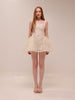 Rosette Tulle Mini Dress Cream