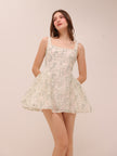 Rosette Tulle Mini Dress Sage
