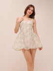 Rosette Tulle Mini Dress Sage