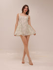 Rosette Tulle Mini Dress Sage