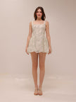 Rosette Tulle Mini Dress Sage