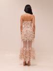 Kai Floral Strapless Midi Dress