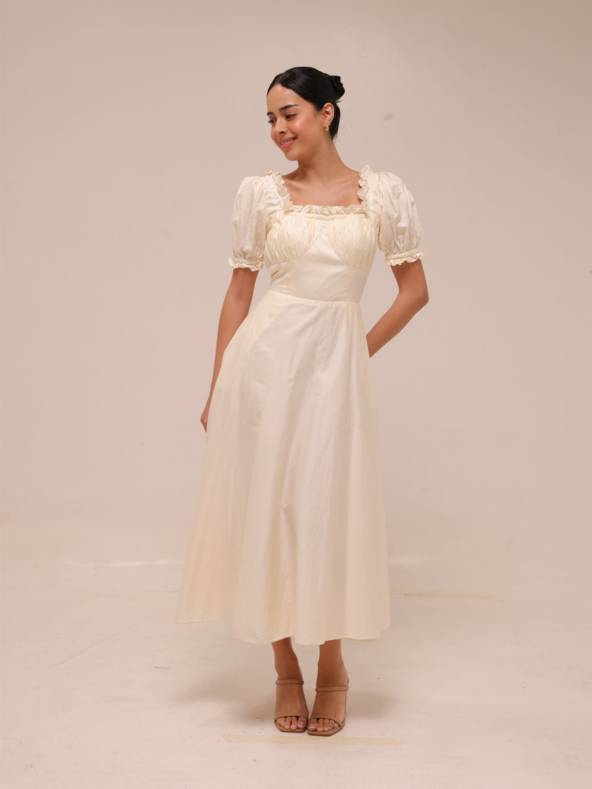 Clara Ivory Midi Dress