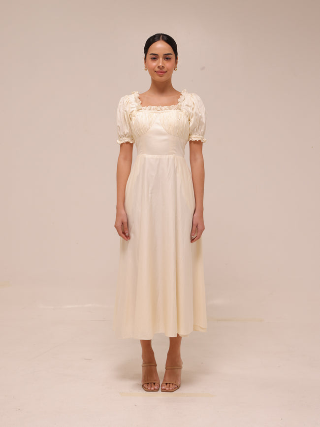 Clara Ivory Midi Dress