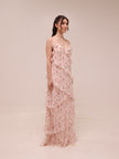 Coquette Floral Ruffle Slip Maxi Dress