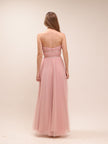 Blush Petal Bow Tulle Gown