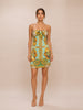 Silk Scarf-Print Strapless Dress
