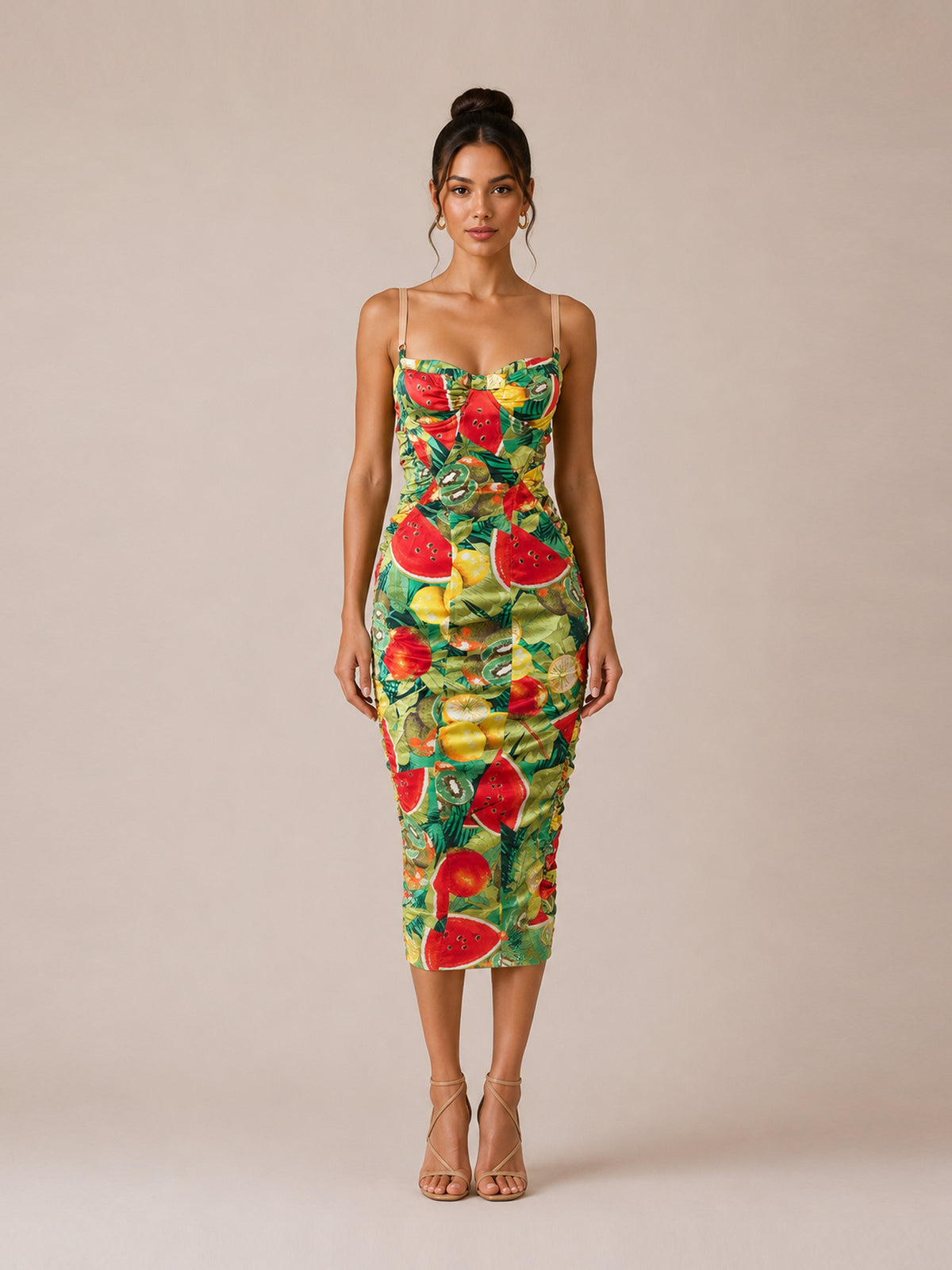 Fruit Print Bodycon Dress