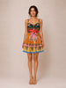 Scarf Prints and Silk Patchwork Mini Dress